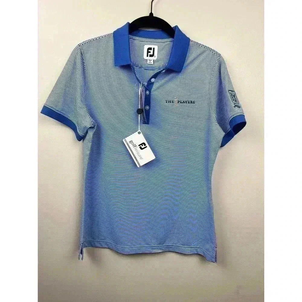NWT FootJoy Periwinkle Blue Striped The Players Championship Polo - size S